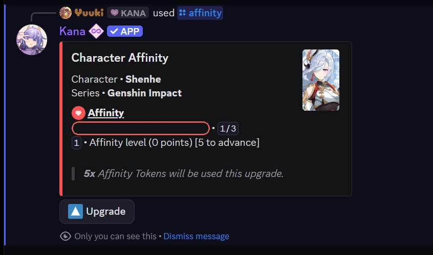 Example of the affinity command
