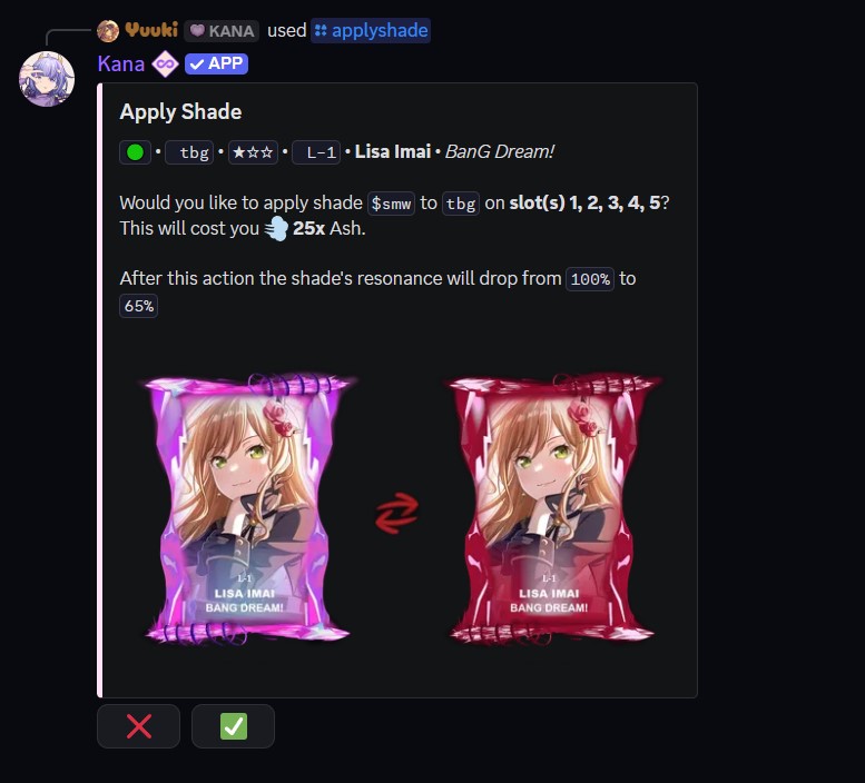 Example of the applyshade command