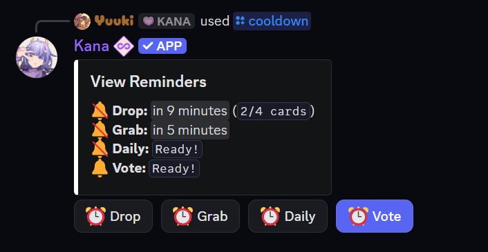 Example of the cooldown command