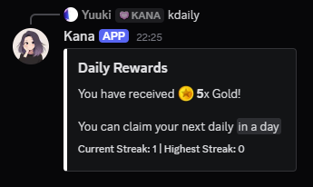 Example of the kdaily command