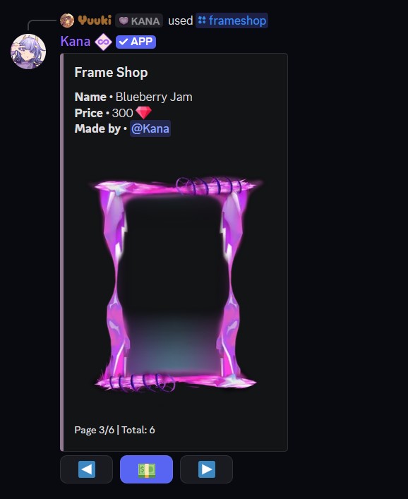 Example of the frameshop command