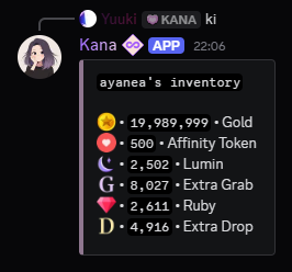 Example of the inventory command