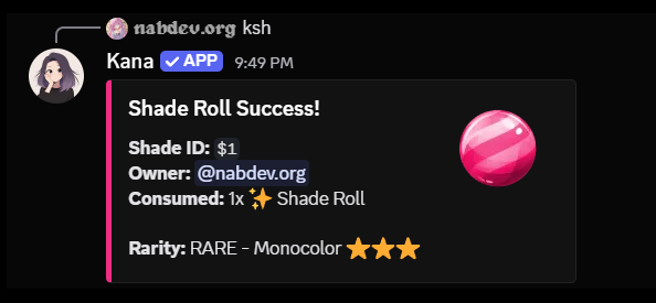 Example of the monocolor shades