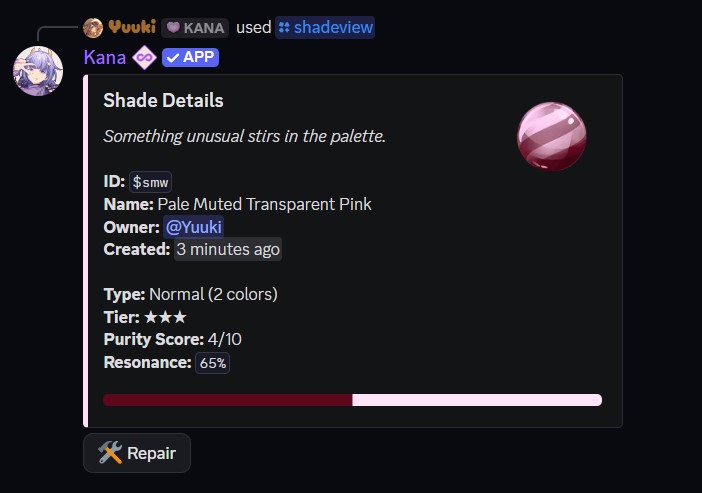 Example of the shadeview command