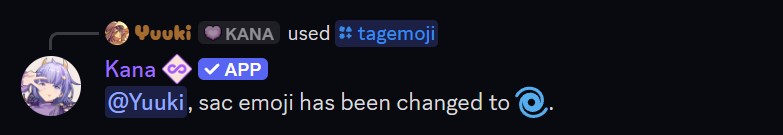 Example of the tagemoji command