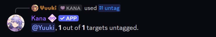 Example of the untag command
