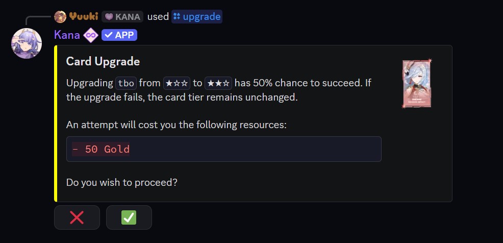 Example of the upgrade command