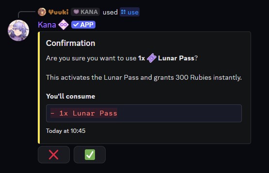 Example of using a lunar pass