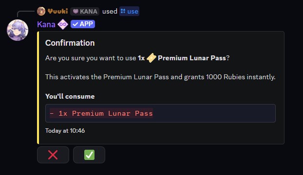 Example of using a premium lunar pass